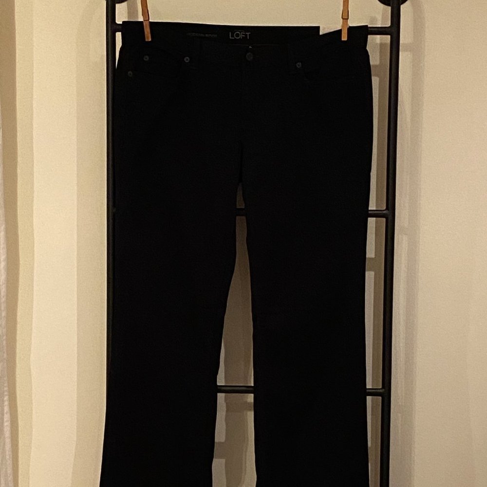LOFT Black Modern Bootcut Jeans